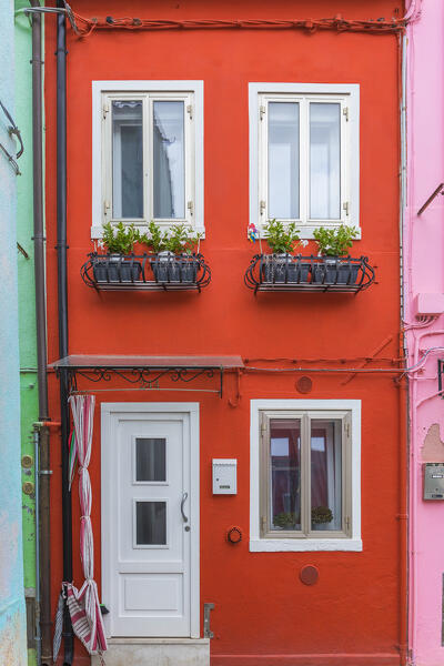 Colorful house of Burano island, Venice, Veneto, Italy, Europe