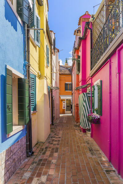 Colorful houses of Burano island, Venice, Veneto, Italy, Europe