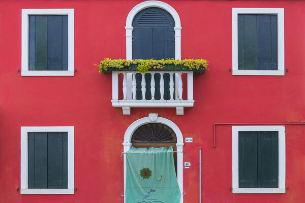 Colorful house of Burano island, Venice, Veneto, Italy, Europe