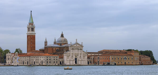 A view of San Giorgio Maggiore church and San Giorgio Maggiore island from St Mark's Square (Piazza San Marco), Grand Canal (Canal Grande), Venice, Veneto, Italy, Europe