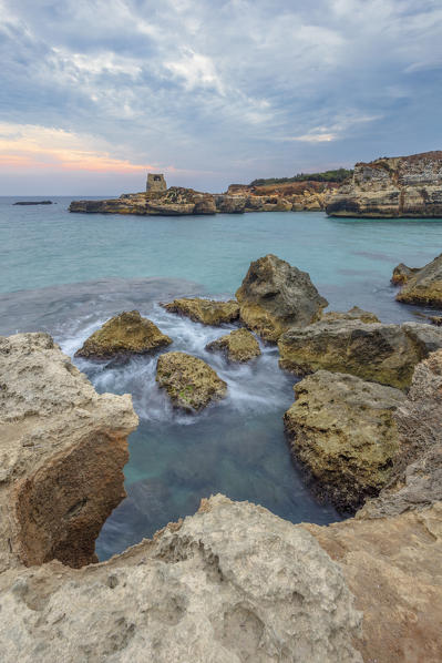 Sunrise at Roca Vecchia, Province of Lecce, Italy, Europe