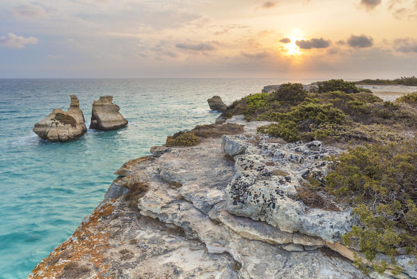 Torre dell'orso, province of Lecce, Salento, Apulia, Italy. The two sisters