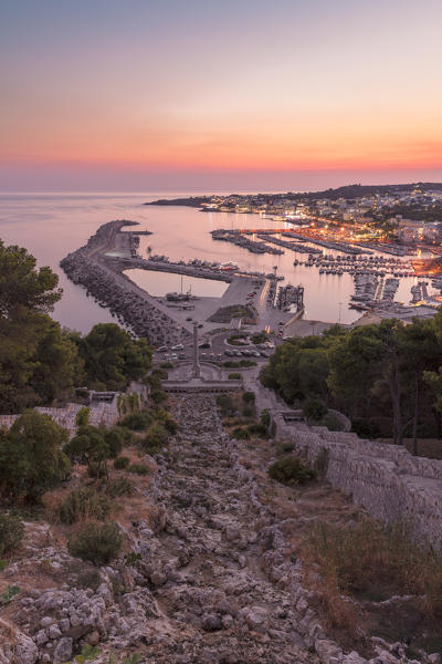 Santa Maria di Leuca, province of Lecce, Salento, Apulia, Italy at sunset