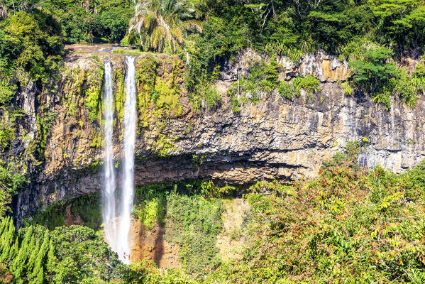 The Chamarel waterfall. Chamarel, Black River (Riviere Noir), Mauritius, Africa