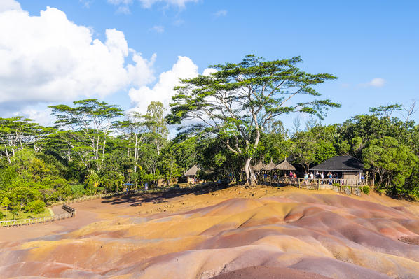 The seven colored earths. Chamarel, Black River (Riviere Noir), Mauritius, Africa