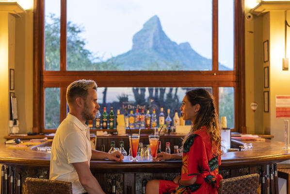 The Dix-neuf bar at the Tamarina golf club. Tamarin, Black River (Riviere Noir), Mauritius, Africa