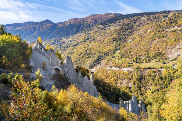 The Pyramides d'Euseigne, Euseigne, Canton of Valais, Switzerland, Europe