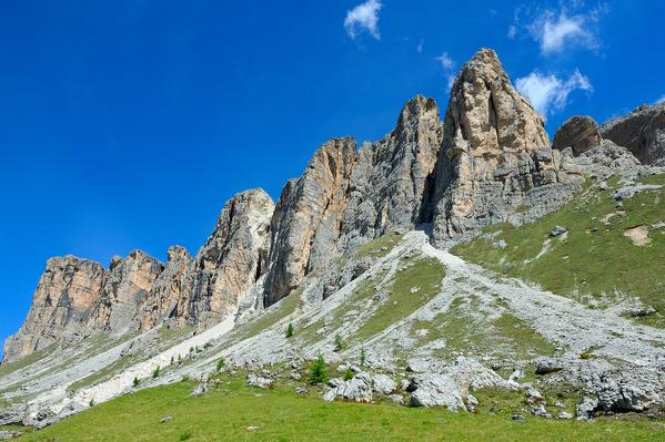 trekking from Passo Giau, Ponta Lastoi de Formin and Spiz de Mondeval, Cortina d'Ampezzo and San Vito di Cadore, Dolomite Alps, Province of Belluno, Veneto Region, Italy