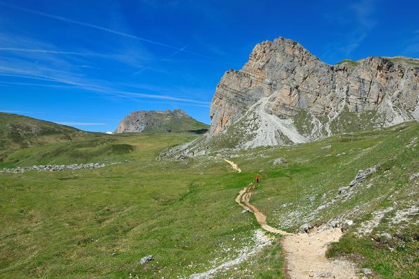 trekking from Passo Giau, Spiz de Mondeval, Cima Ambrizzola, Cortina d'Ampezzo and San Vito di Cadore, Dolomite Alps, Province of Belluno, Veneto Region, Italy