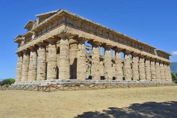 Temple of Hera II ( or Temple of Neptune or Temple of Poseidon), in Paestum, Province of Salerno, Campania, Italy