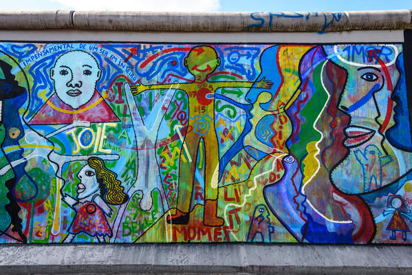 East Side Gallery,  murals on Berlin Wall, Berlin, Germany, Europe
