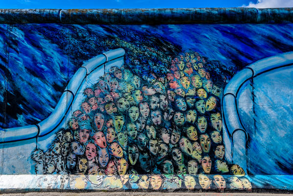 East Side Gallery,  murals on Berlin Wall, Berlin, Germany, Europe
