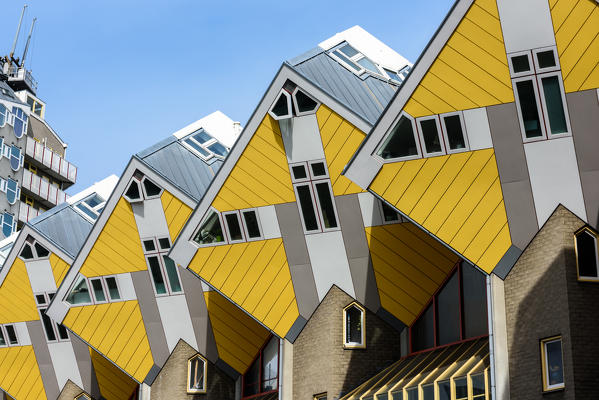 Cube houses in Overblaak Street in Rotterdam, Netherlands, Europe

