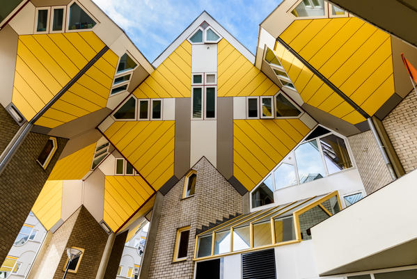 Cube houses in Overblaak Street in Rotterdam, Netherlands, Europe

