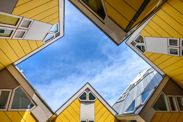 Cube houses in Overblaak Street in Rotterdam, Netherlands, Europe

