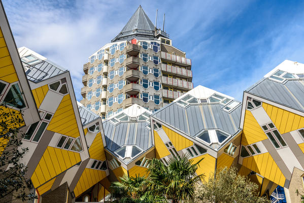 Cube houses in Overblaak Street in Rotterdam, Netherlands, Europe

