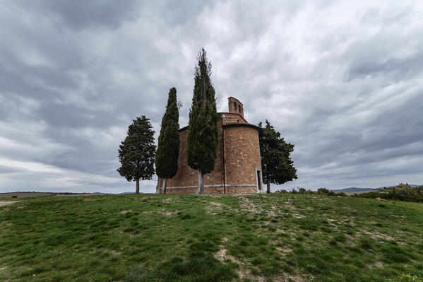 Madonna di Vitaleta's chapel, val d'orcia, siena, Tuscany, italy