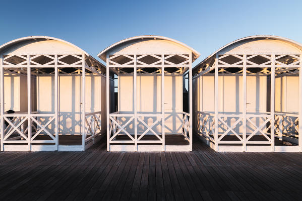 beach cabins, ostia, rome, italy