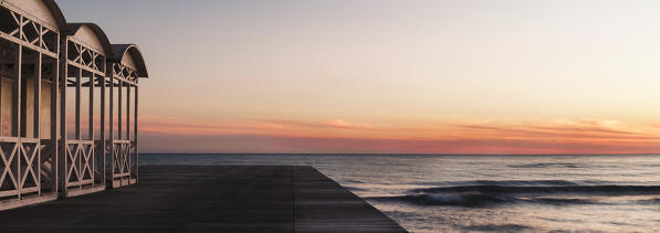sunset on jetty, ostia, Rome, Italy