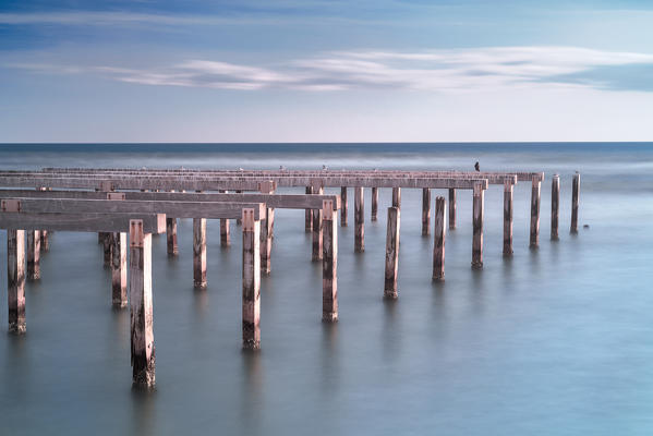 abandoned boardwalk, ostia, Rome, italy
