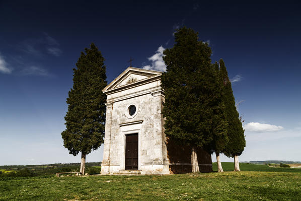 Madonna di Vitaleta's chapel, val d'orcia, siena, Tuscany, italy