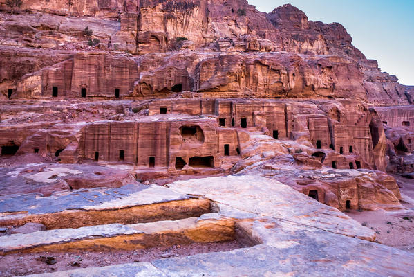 Cave of tombs in the ancient city of Petra, Jordan.