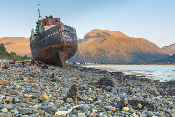 Shipwreck on the Loch Linnhe beach,Corpach, Scotland