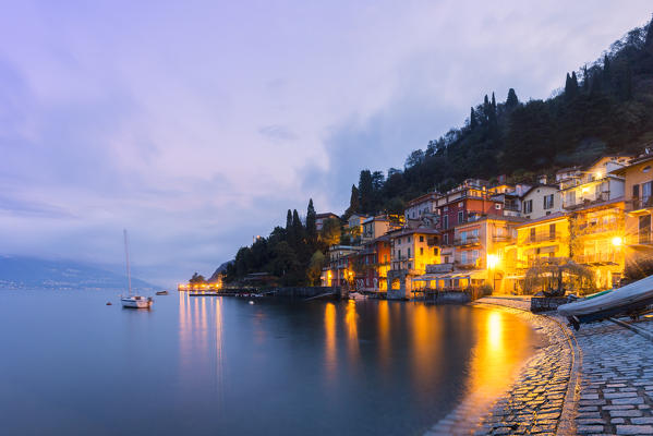Enlightened lakefront of Varenna, Lecco province, Lombardy, italy