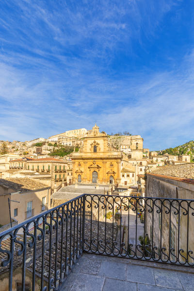 St Peter church in Modica viewed from an elevated terrace, Modica, Ragusa province, Sicily, italy