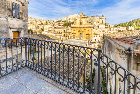 St Peter church in Modica viewed from an elevated terrace, Modica, Ragusa province, Sicily, italy