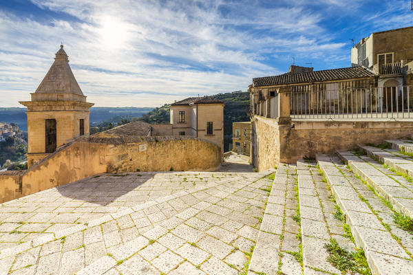 The bell tower of Santa Maria delle Ccale church, Ragusa, Sicily, Italy