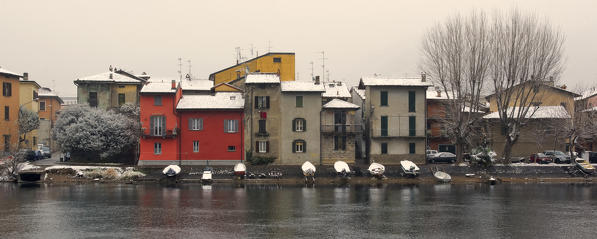Snow above Pescarenico, Lecco Province, lombardy, north Italy, Italy