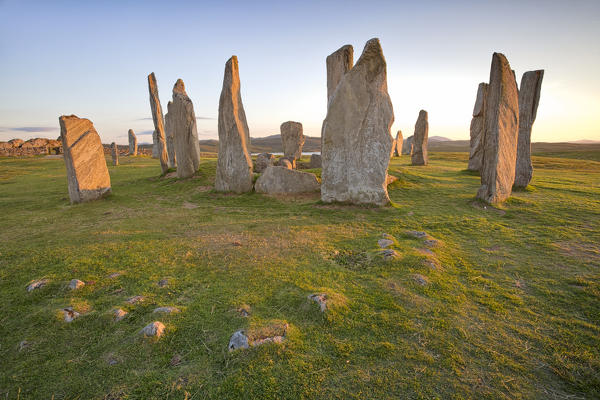 Standing stones erected in the late Neolithic,Callanish,Isle of Lewis, western scotland,United Kingdom