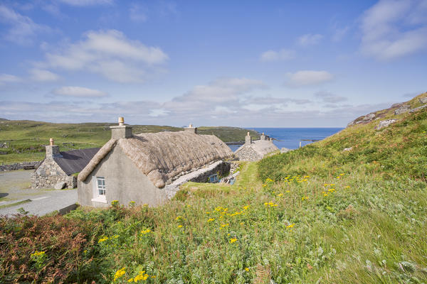 Hystorical houses of Gearrannan Blackhouse Village, Carloway,Isle of Lewis, western scotland,United Kingdom