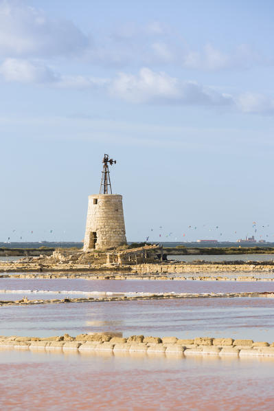 Salt flats of Marsala, Trapani province,Sicily,Italy