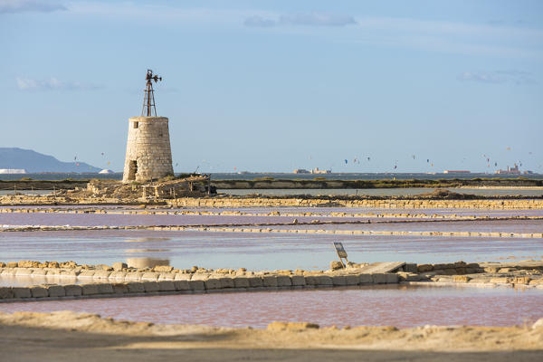 Salt pans of Marsala,Trapani province,Sicily,Italy