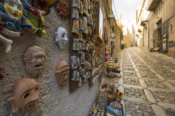 Pottery store in Erice, Trapani province, Sicily, Italy