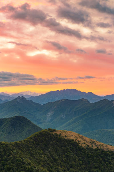 Prealps viewed from the top of Monte Bollettone, Como province, Lombardy, Italy