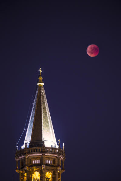 Moon eclipse on 27 july 2018, Lecco province, Lombardy, Italy