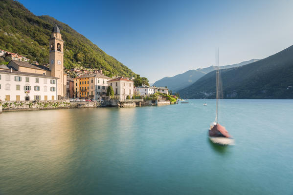 Laglio village on the shore of Lake Como at sunrise, Como Province, Lombardy, Italy