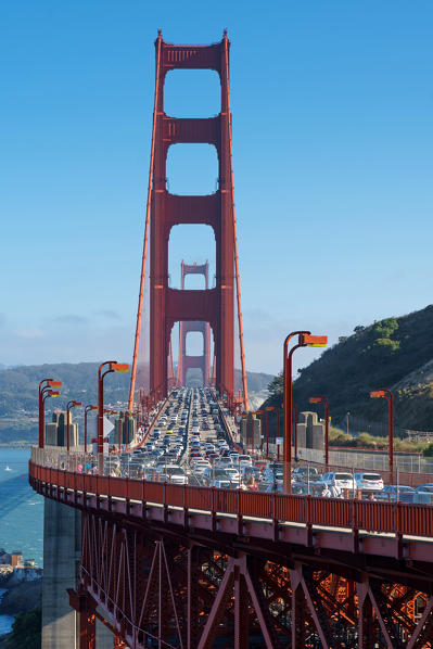 Traffic over the Golden Gate Bridge, San Francisco, California; USA