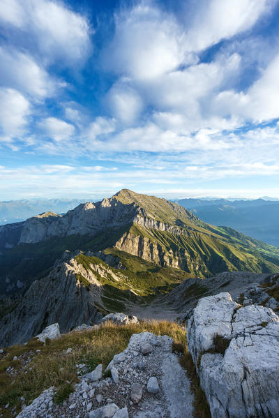 Grigna Settentrionale from the summit of Grigna Meridionale, Lecco, Lombardy, Italy, Europe