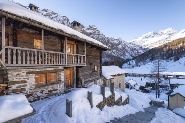 A typical house of Bosco Gurin, Vallemaggia, Canton of Ticino, Switzerland, Europe