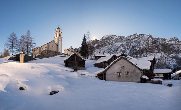 Traditional village of Bosco Gurin, Vallemaggia, Canton of Ticino, Switzerland, Europe