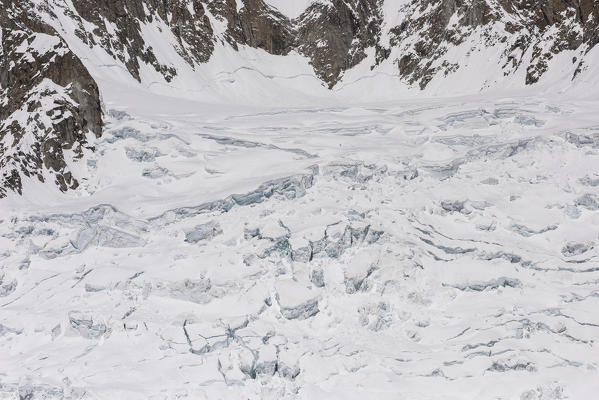 The crevasses of Mont Blanc glacier, Courmayeur, Aosta Valley, Italy