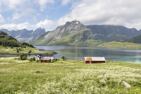 Typical landscape of Lofoten Islands, Northern Norway, Europe