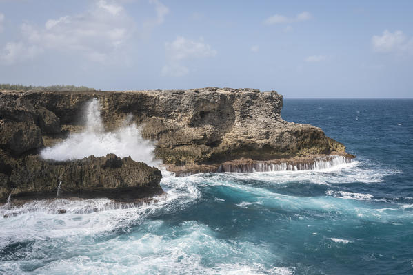 Big waves on the east coast of Barbados Island, Lesser Antilles, West Indies, Caribbean region