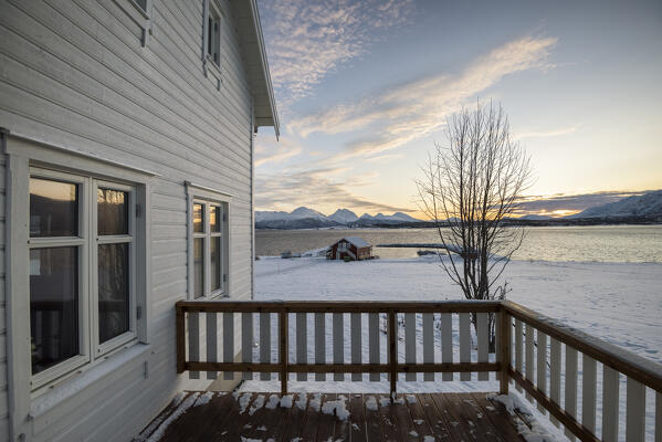 The view from a typical norwegian house in Tromso,Troms county, Norway, Europe