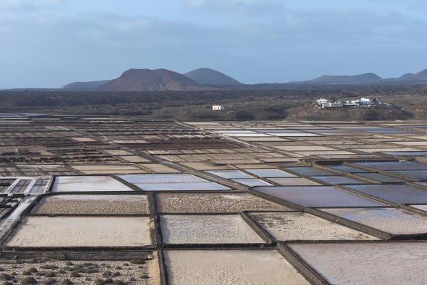 The view of Saline de Janubio, Lanzarote, Canary Island, Spain, Europe