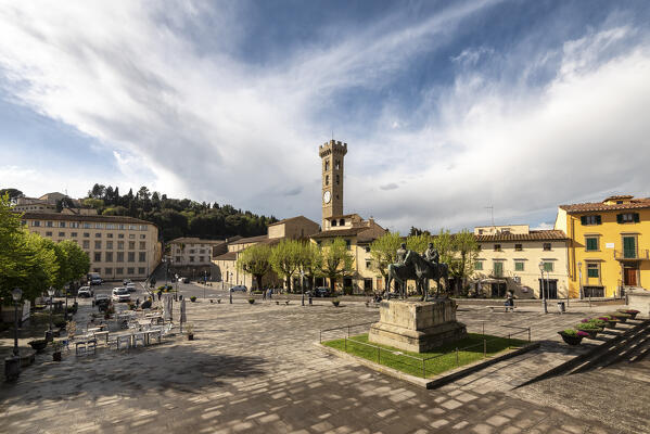 The main square of Fiesole, Florence province, Tuscany